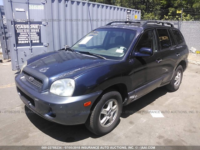 KM8SC13E34U823402 - 2004 HYUNDAI SANTA FE GLS/LX Dark Blue photo 2