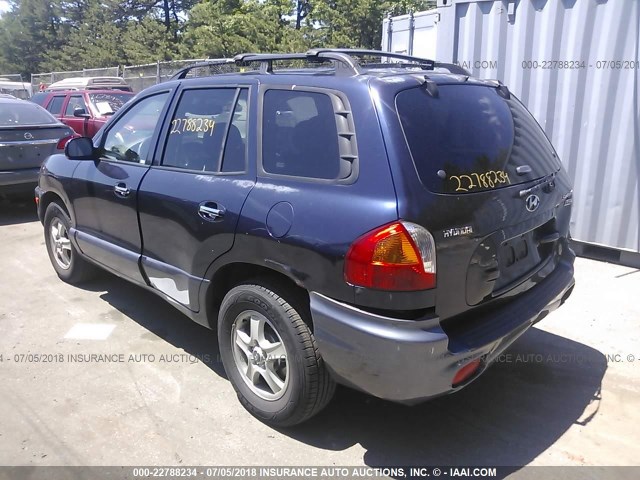 KM8SC13E34U823402 - 2004 HYUNDAI SANTA FE GLS/LX Dark Blue photo 3