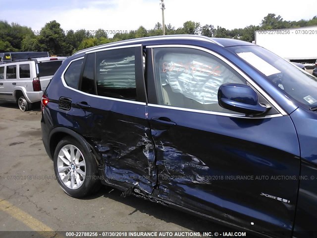 5UXWX9C55E0D24149 - 2014 BMW X3 XDRIVE28I BLUE photo 6