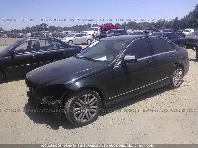 WDDGF54X79R041189 - 2009 MERCEDES-BENZ C 300 BLACK photo 2