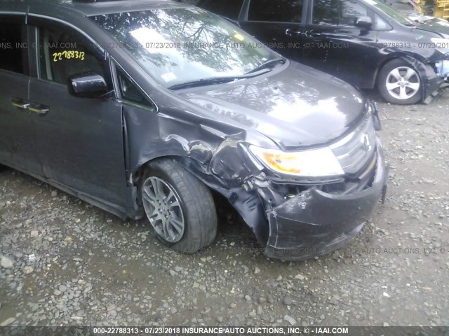 5FNRL5H63DB050452 - 2013 HONDA ODYSSEY EXL GRAY photo 6