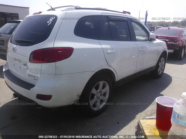 5NMSH73E77H004476 - 2007 HYUNDAI SANTA FE SE/LIMITED WHITE photo 4