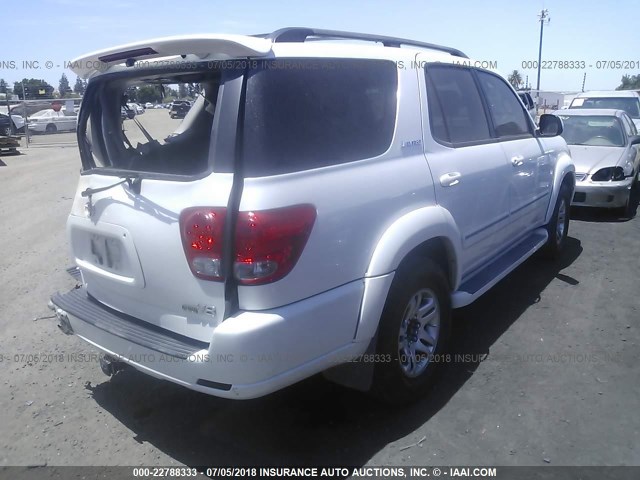 5TDZT38AX5S242487 - 2005 TOYOTA SEQUOIA LIMITED WHITE photo 4