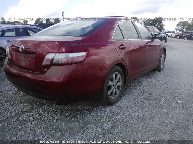 4T4BE46K58R026240 - 2008 TOYOTA CAMRY CE/LE/XLE/SE RED photo 4