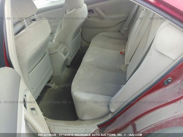 4T4BE46K58R026240 - 2008 TOYOTA CAMRY CE/LE/XLE/SE RED photo 8