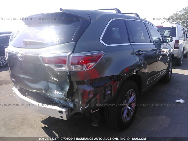 5TDBKRFH7FS207236 - 2015 TOYOTA HIGHLANDER LE/LE PLUS GREEN photo 4