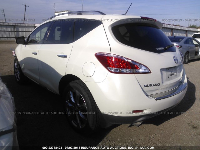 JN8AZ1MU9CW114193 - 2012 NISSAN MURANO S/SL/LE WHITE photo 3