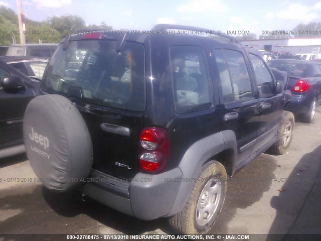 1J4GL48K27W523895 - 2007 JEEP LIBERTY SPORT BLACK photo 4