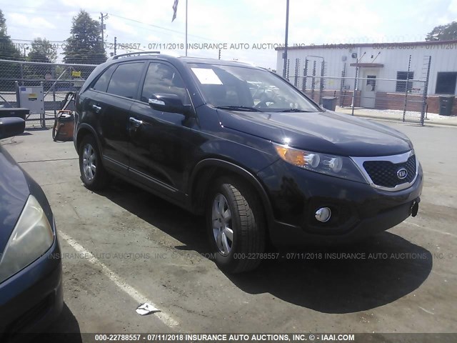 5XYKT3A66DG371541 - 2013 KIA SORENTO LX BLACK photo 1