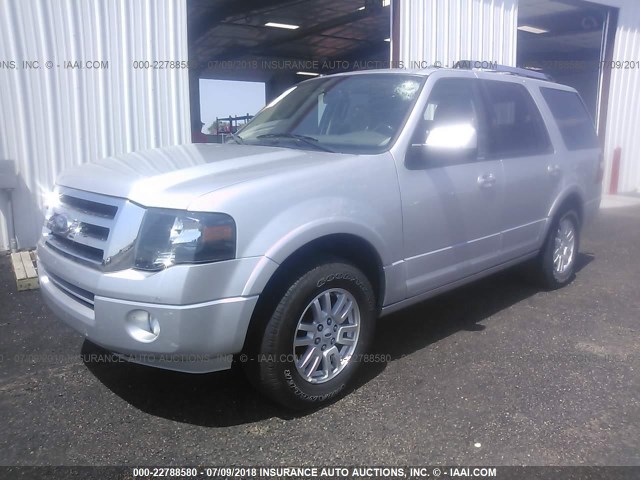 1FMJU1K5XEEF57267 - 2014 FORD EXPEDITION LIMITED SILVER photo 2