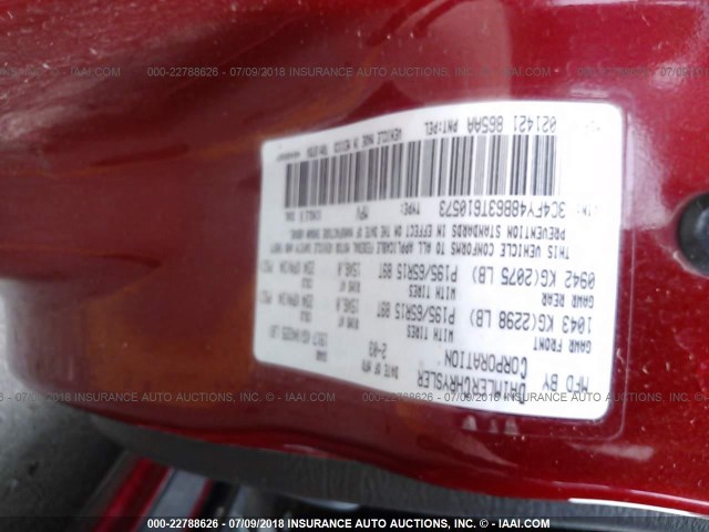 3C4FY48B63T610573 - 2003 CHRYSLER PT CRUISER CLASSIC RED photo 9