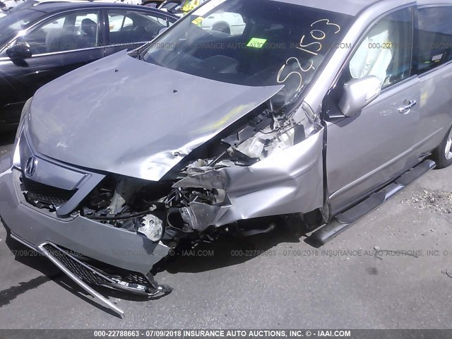 2HNYD2H64BH521503 - 2011 ACURA MDX TECHNOLOGY SILVER photo 6