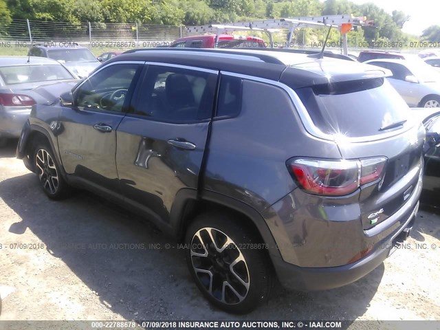 3C4NJDCB2HT640314 - 2017 JEEP COMPASS LIMITED GRAY photo 3