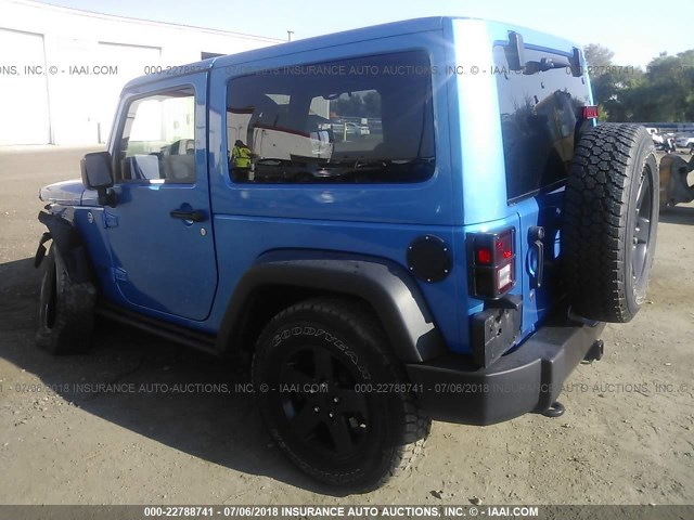 1C4AJWAG8GL159261 - 2016 JEEP WRANGLER SPORT BLUE photo 3