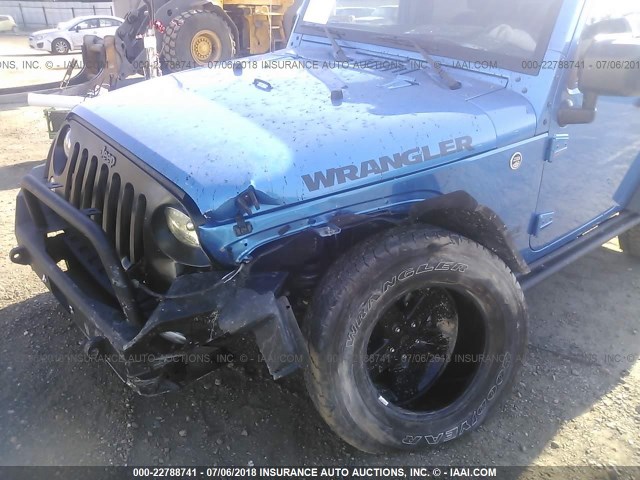 1C4AJWAG8GL159261 - 2016 JEEP WRANGLER SPORT BLUE photo 6