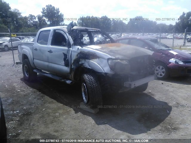 5TELU42N97Z434462 - 2007 TOYOTA TACOMA DOUBLE CAB ვერცხლისფერი ფოტო 1