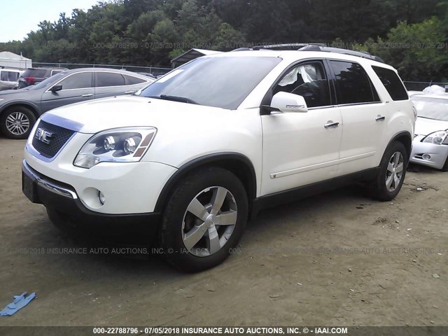 1GKLVMED2AJ122022 - 2010 GMC ACADIA SLT-1 WHITE photo 2