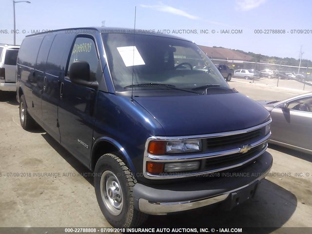 1GCHG39R911203692 - 2001 CHEVROLET EXPRESS G3500  BLUE photo 1