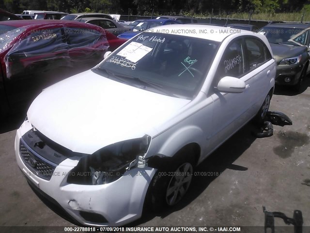 KNADH5A38B6793092 - 2011 KIA RIO LX/SX WHITE photo 2