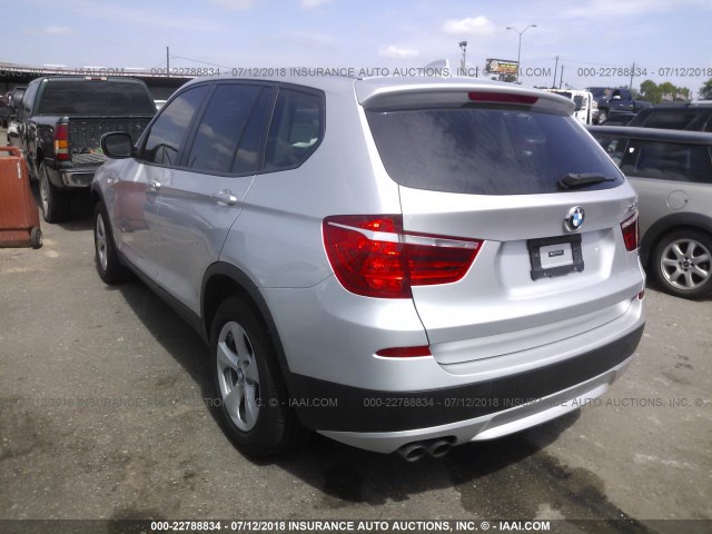 5UXWX5C54BLK59262 - 2011 BMW X3 XDRIVE28I GRAY photo 3