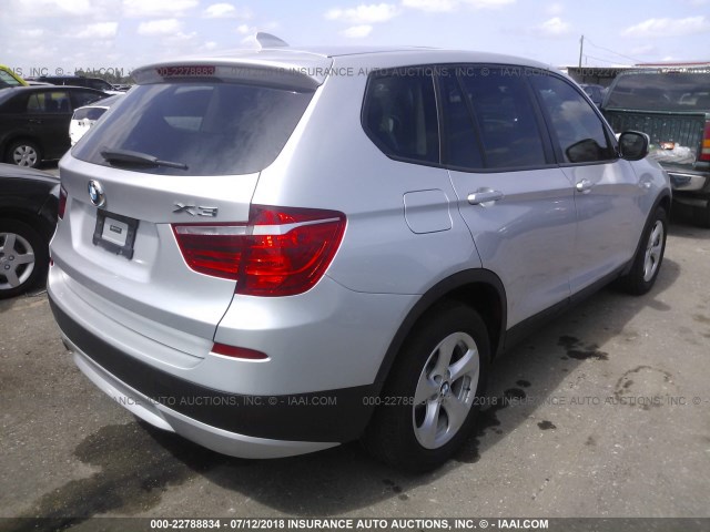 5UXWX5C54BLK59262 - 2011 BMW X3 XDRIVE28I GRAY photo 4