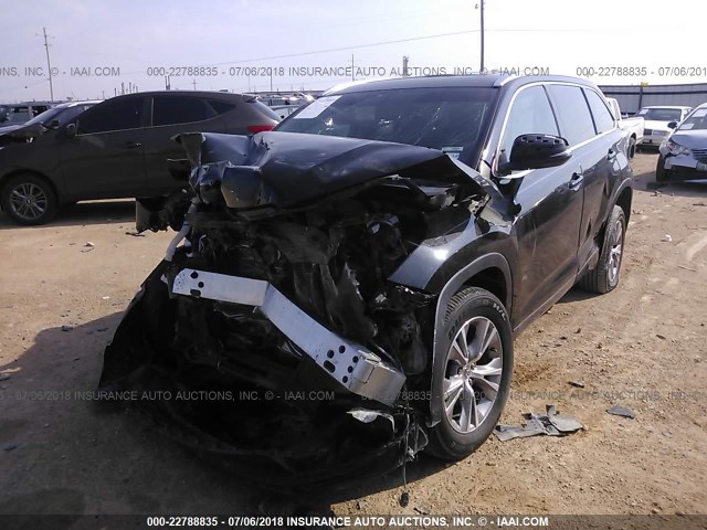 5TDKKRFH0FS098683 - 2015 TOYOTA HIGHLANDER XLE შავი ფოტო 2
