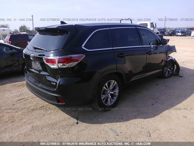 5TDKKRFH0FS098683 - 2015 TOYOTA HIGHLANDER XLE შავი ფოტო 4