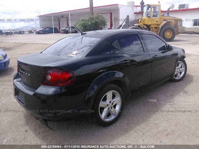 1B3BD2FG2BN621454 - 2011 DODGE AVENGER LUX BLACK photo 4