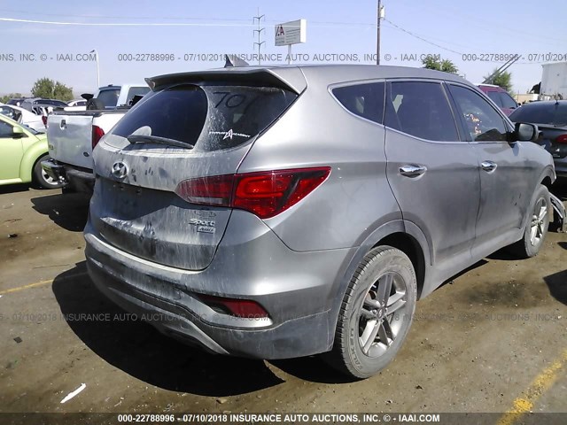 5XYZTDLB6HG404719 - 2017 HYUNDAI SANTA FE SPORT  GRAY photo 4