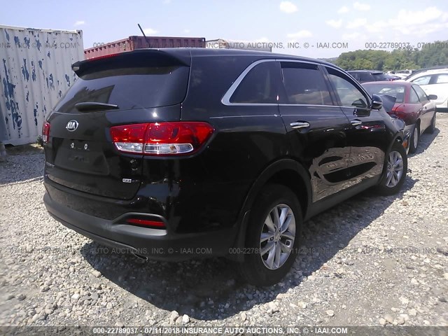 5XYPG4A34JG401881 - 2018 KIA SORENTO LX/L BLACK photo 4