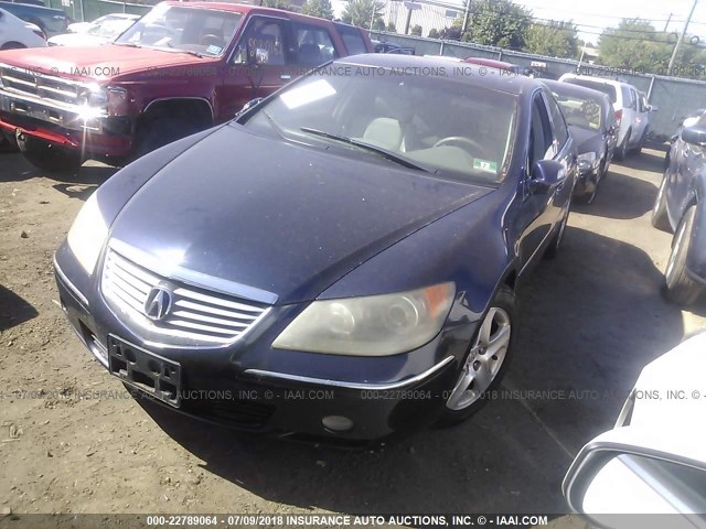 JH4KB16555C018672 - 2005 ACURA RL BLUE photo 2