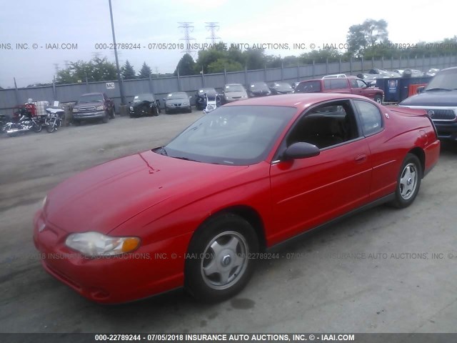 2G1WW12E7Y9383548 - 2000 CHEVROLET MONTE CARLO LS RED photo 2