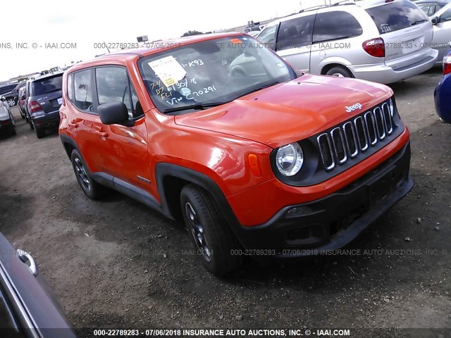 ZACCJAAT7GPC70291 - 2016 JEEP RENEGADE SPORT Նարնջագույն լուսանկար 1