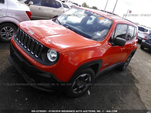 ZACCJAAT7GPC70291 - 2016 JEEP RENEGADE SPORT Նարնջագույն լուսանկար 2
