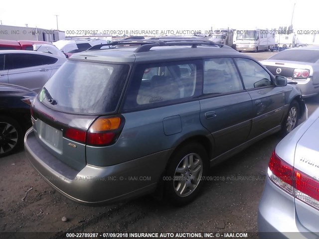 4S3BH686237658329 - 2003 SUBARU LEGACY OUTBACK LIMITED GREEN photo 4