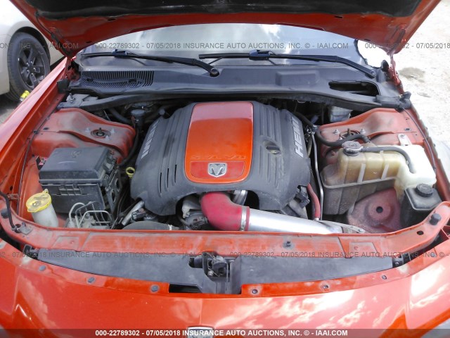 2B3LA53H38H249989 - 2008 DODGE CHARGER R/T ORANGE photo 10