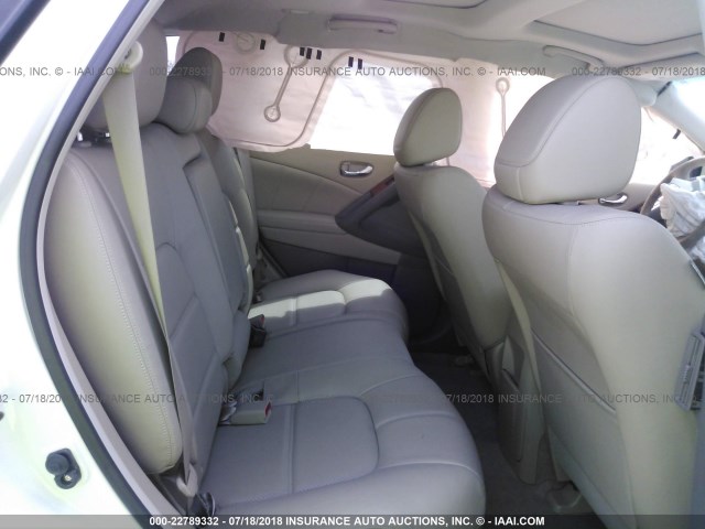 JN8AZ1MU8CW120499 - 2012 NISSAN MURANO S/SL/LE WHITE photo 8