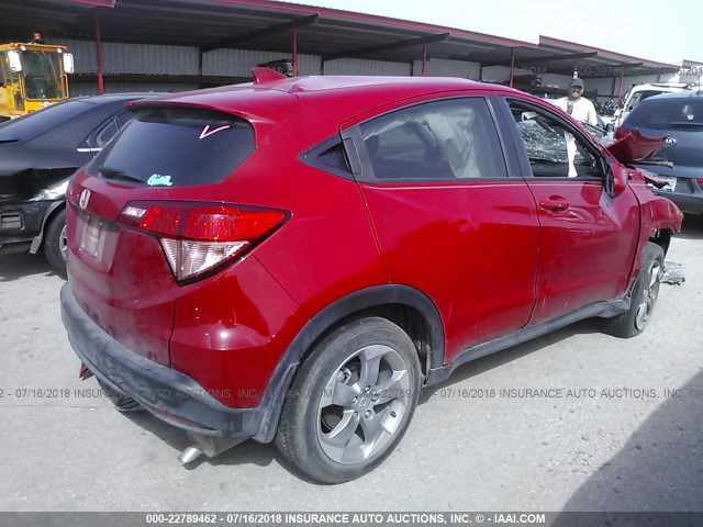 3CZRU5H39HM700187 - 2017 HONDA HR-V LX RED photo 4