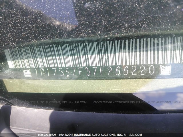 1G1ZS57F37F266220 - 2007 CHEVROLET MALIBU LS GOLD photo 9