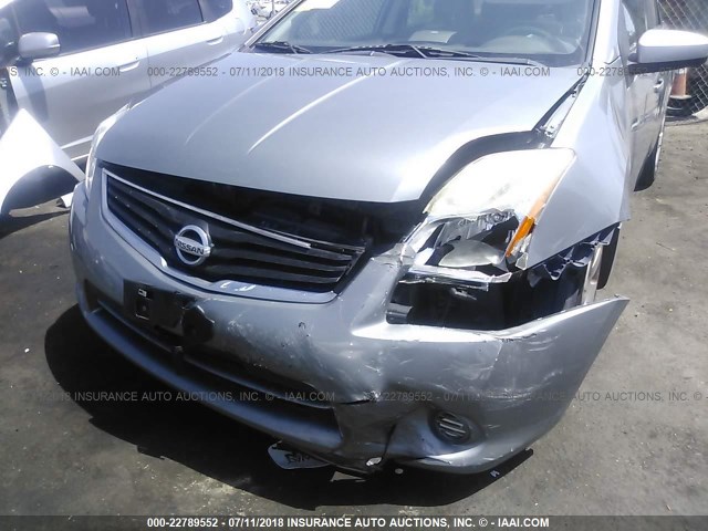 3N1AB6AP0AL620318 - 2010 NISSAN SENTRA 2.0/2.0S/SR/2.0SL SILVER photo 6