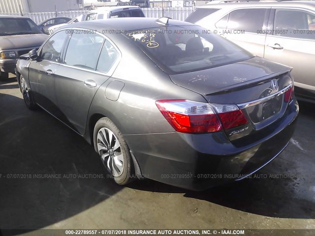 1HGCR6F51EA006238 - 2014 HONDA ACCORD HYBRID/EXL GRAY photo 3