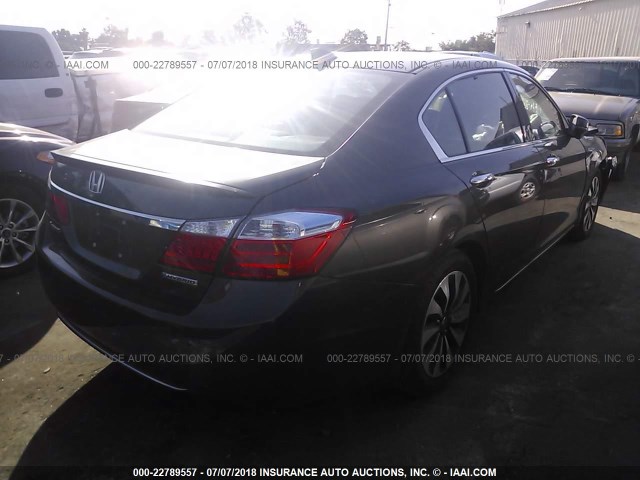 1HGCR6F51EA006238 - 2014 HONDA ACCORD HYBRID/EXL GRAY photo 4