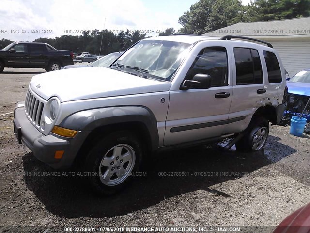 1J4GL48K26W130476 - 2006 JEEP LIBERTY SPORT SILVER photo 2