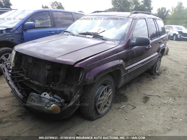 1J4GW68S7XC781785 - 1999 JEEP GRAND CHEROKEE LIMITED MAROON photo 2