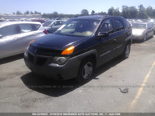 3G7DA03E31S511636 - 2001 PONTIAC AZTEK BLACK photo 2