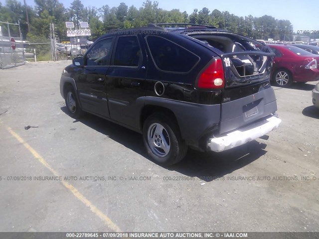 3G7DA03E31S511636 - 2001 PONTIAC AZTEK BLACK photo 3