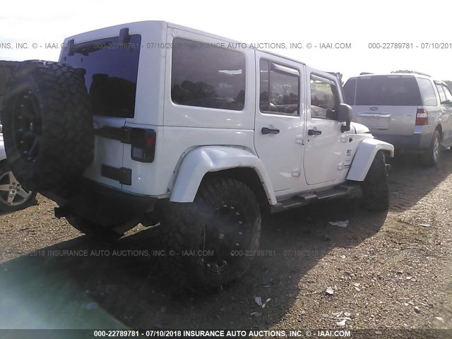 1C4BJWEG8DL628116 - 2013 JEEP WRANGLER UNLIMITE SAHARA WHITE photo 4