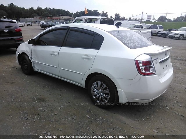 3N1AB6AP2BL656500 - 2011 NISSAN SENTRA 2.0/2.0S/SR/2.0SL WHITE photo 3