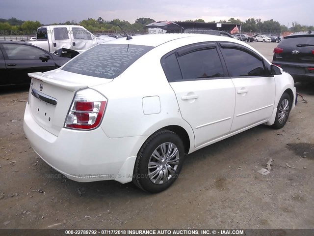 3N1AB6AP2BL656500 - 2011 NISSAN SENTRA 2.0/2.0S/SR/2.0SL WHITE photo 4