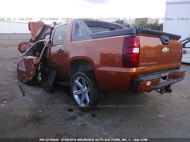 3GNEC12057G100057 - 2007 CHEVROLET AVALANCHE C1500 ORANGE photo 3